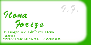 ilona forizs business card